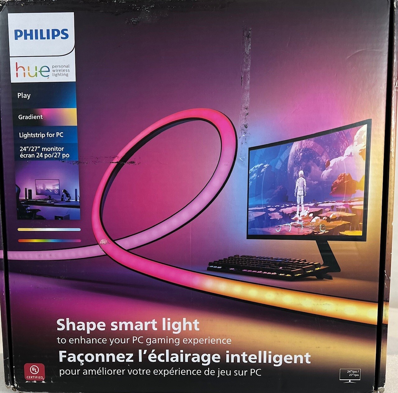 Philips - Hue Play Gradient Lightstrip for 24" to 27" Monitors - Black -FREE S/H gallery