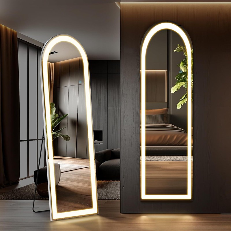 Mirror Full Length Standing Mirror LED Lights Full Body Floor Standing Mirrors gallery