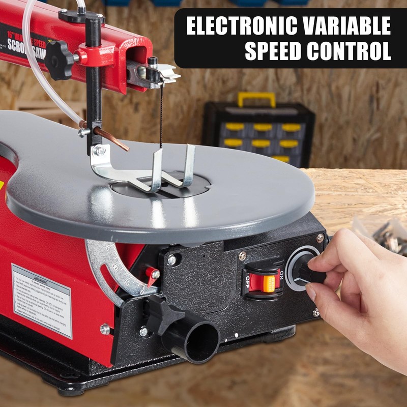 16-Inch Variable Speed Scroll Saw Extra-Large Adjustable Table for Woodworking gallery