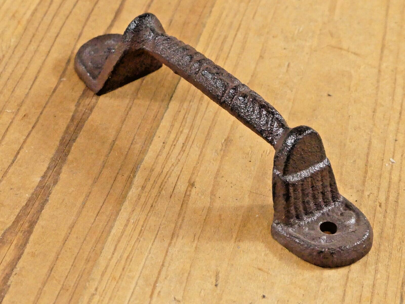 2 Cast Iron RUSTIC Barn Handle Gate Pull Shed Door Handles Fancy Drawer Pulls gallery