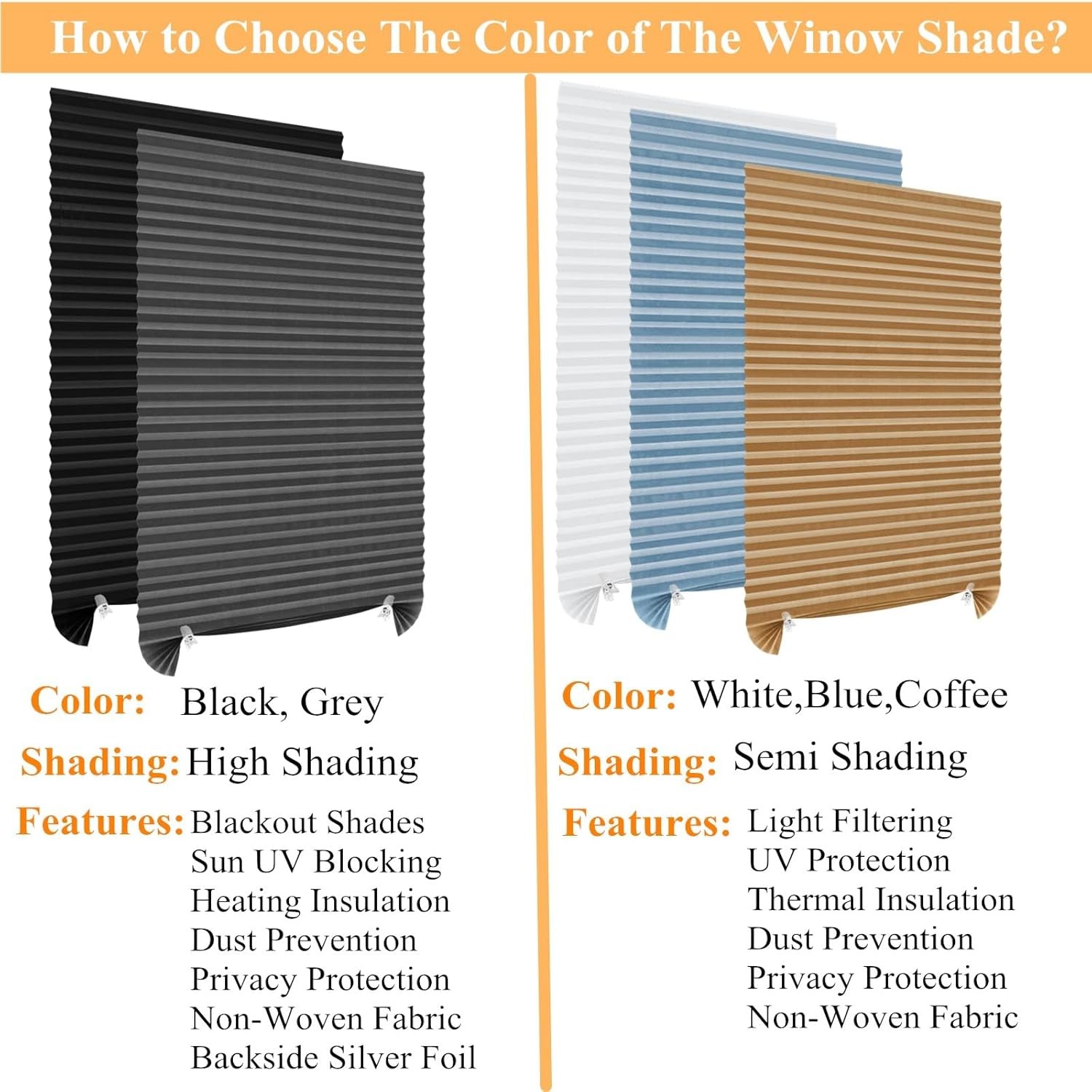 Pleated Window Blinds,Temporary Shades Cordless Light Filtering Pleated Paper Sh gallery