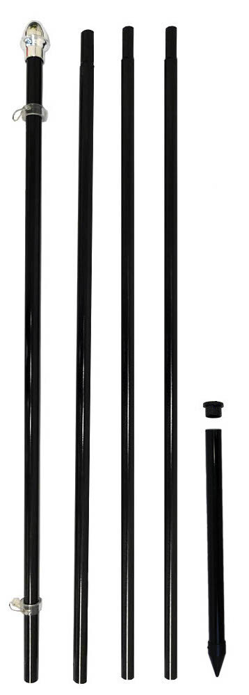 13' FT ALUMINUM FLAG POLE (BLACK) w GROUND SPIKE PREMIUM QUALITY gallery