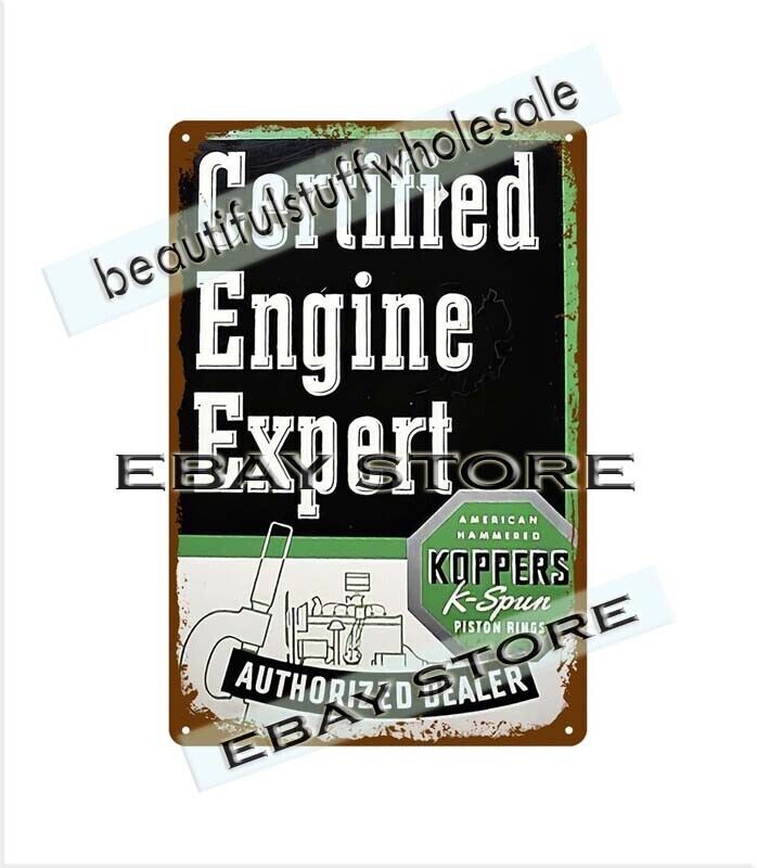 Koppers Piston Rings engine expert metal tin sign city wall decor gallery