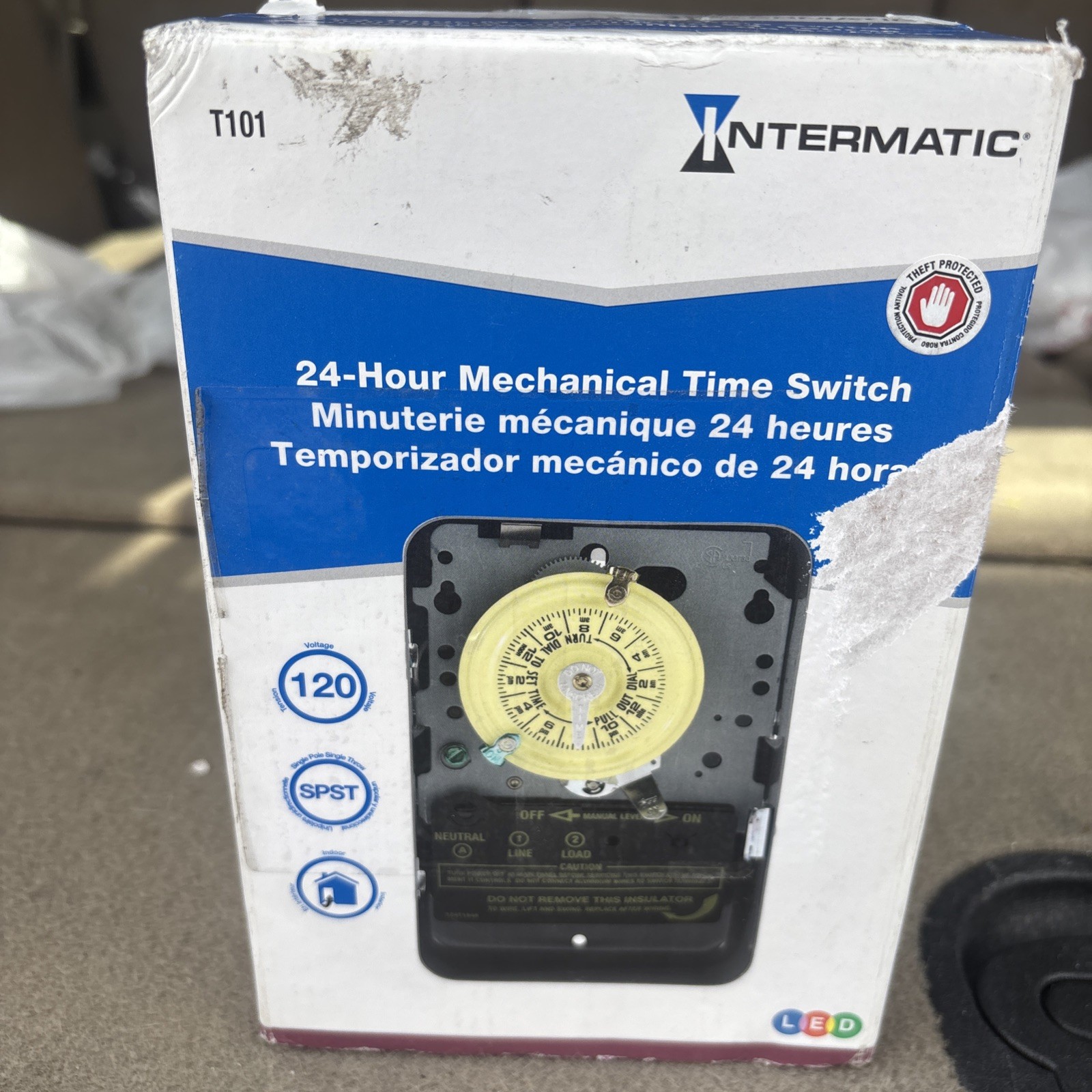 Intermatic T101 24-Hour Mechanical Time Switch 40A 120V SPST Indoor NEMA 1 gallery