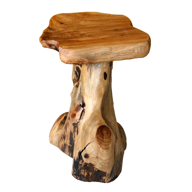 Rustic Cedar Roots Flower Stand Stool, Tree Stump Stool Side Table 19.5" H gallery