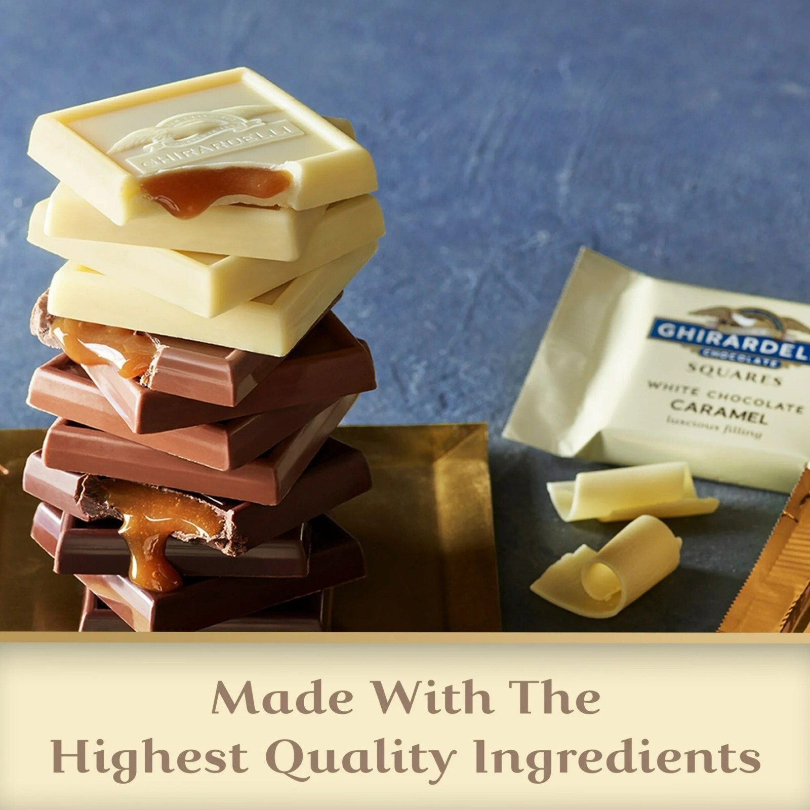 GHIRARDELLI WHITE Chocolate CARAMEL CENTER SQUARE WRAPPED BULK BAG VALUE PRICE!! gallery