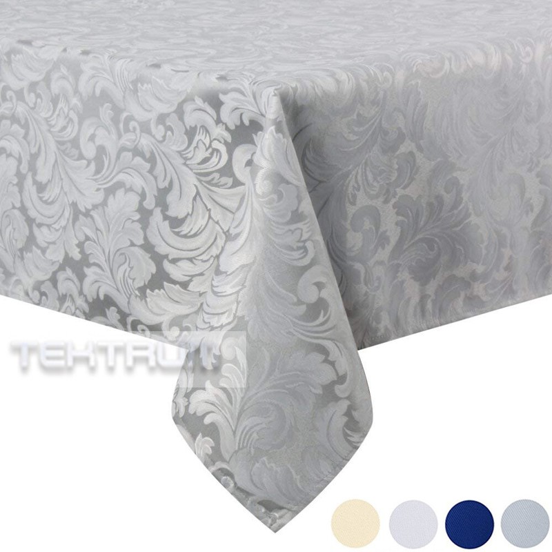 Tektrum 70"X70" Square Damask Tablecloth-Waterproof/Spill Proof -Grey gallery