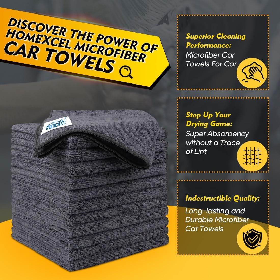 Grey Microfiber Cleaning Cloths 50 Pack 12 5 x 12 5 in for Car Kitchen Window gallery