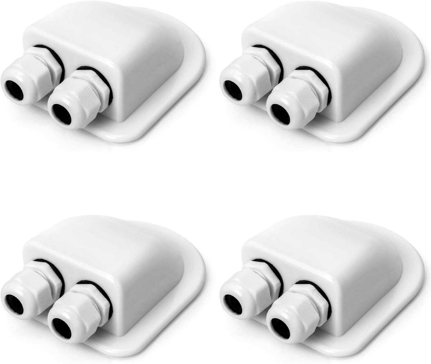 4 Pcs IP68 Waterproof ABS Solar Double Cable Entry Gland-Weather Resistant Dual gallery