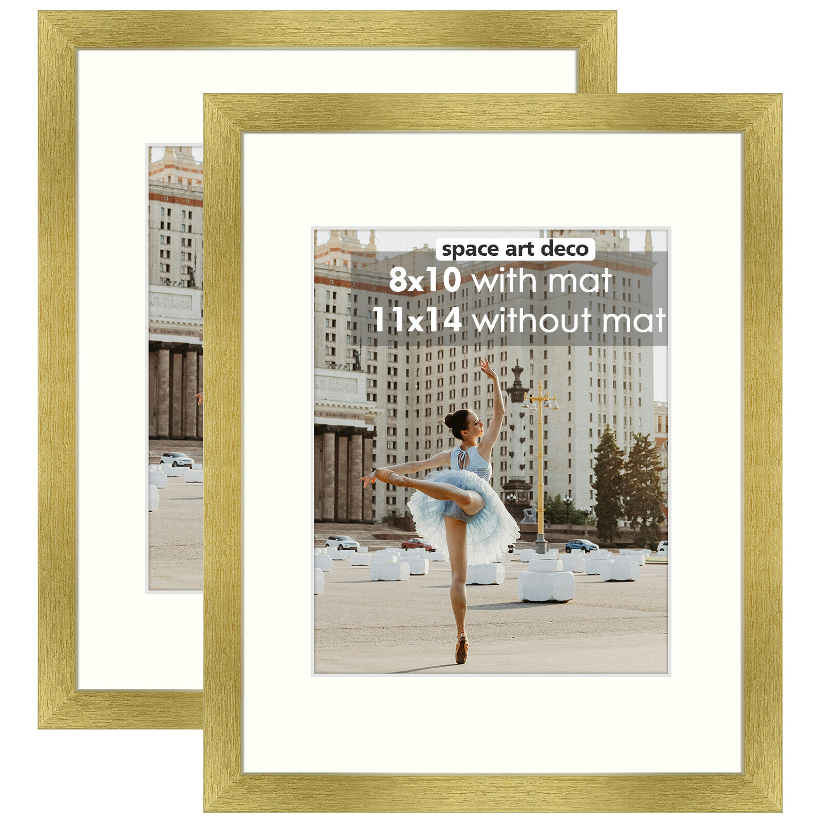 11x14 Picture Frame Display Pictures 8x10 with Mat Real Glass Wall Gallery Frame gallery