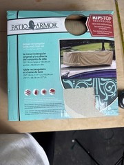 Patio Armor Deluxe Rectangular Patio Table Chair Set Cover 117x76x27 Ripstop SF4