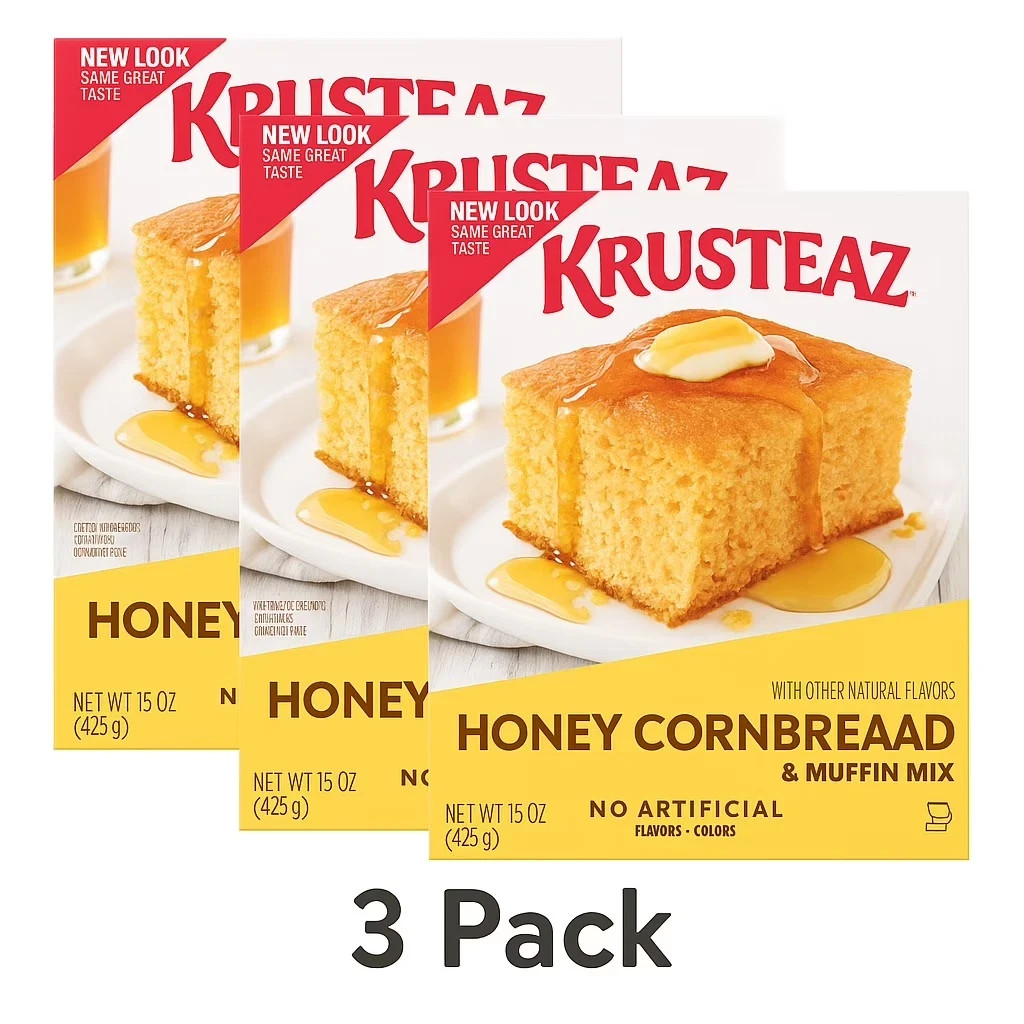 (3 pack) Krusteaz Honey Cornbread and Muffin Mix, Honey Cornbread Mix,15 oz Box gallery