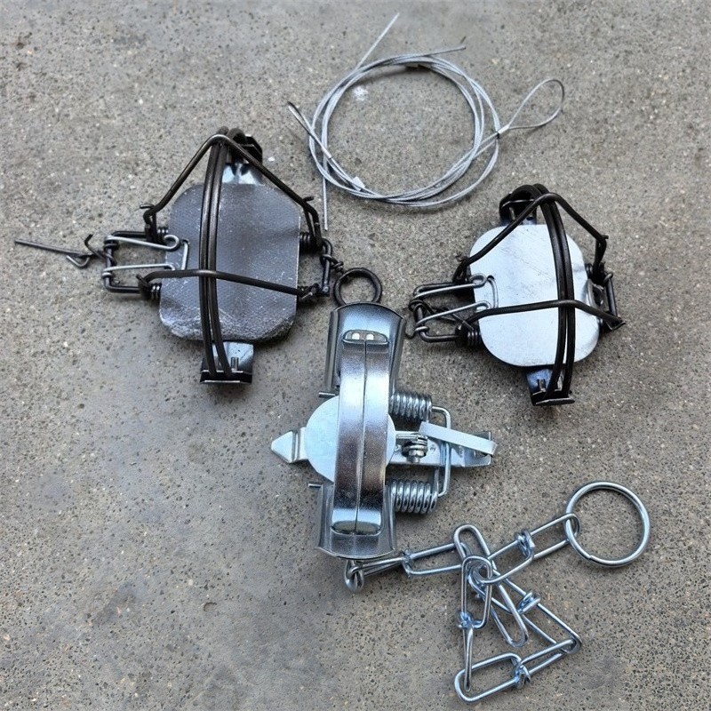11cm / 13cm Coil Spring Traps Raccoon Fox Nutria Muskrat Mink Rat Hare Trapping gallery