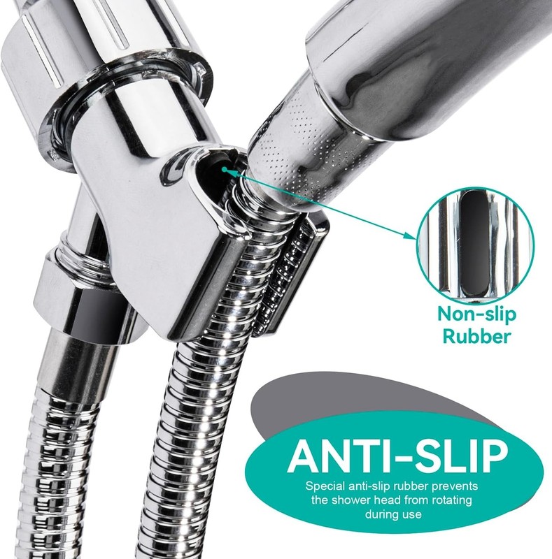 Adjustable Handheld Shower Head Holder and Hose- ABS Bracket- 360 Degree Rot... gallery