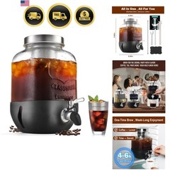 Cold Brew Coffee Maker 1 Gallon Stainless Steel Filter Iced Tea Maker