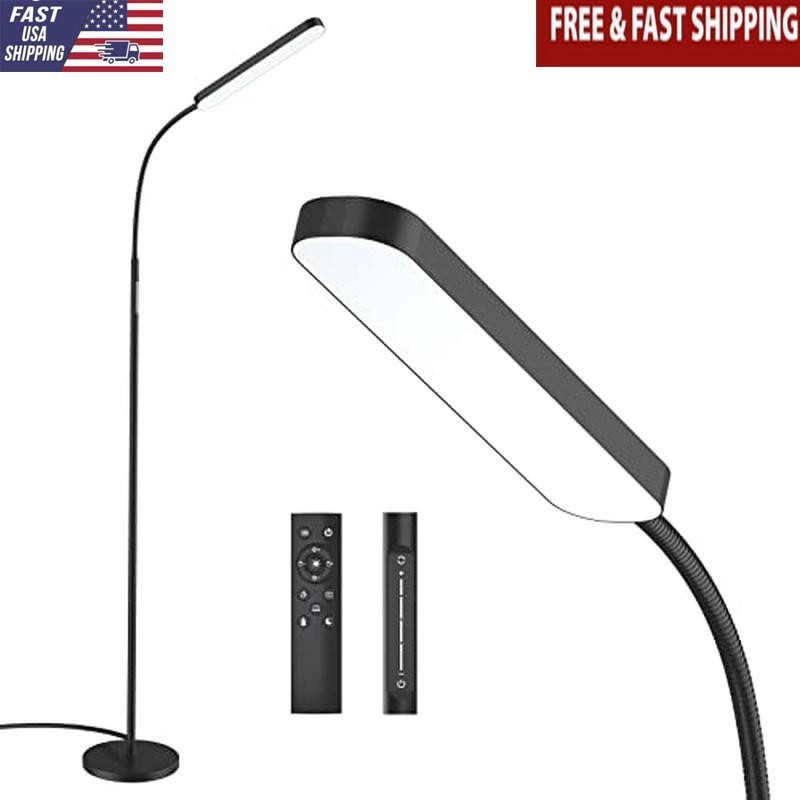 15W Bright LED Floor Lamp Remote Touch Control Adjustable Gooseneck 3000K-6000K gallery
