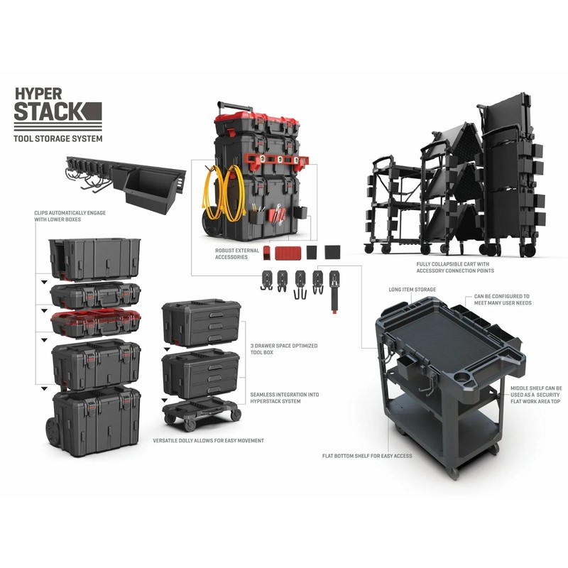 Hyper Tough Hyper Stack 350 lb Capacity Foldable Polypropylene Sawhorse, 31" gallery