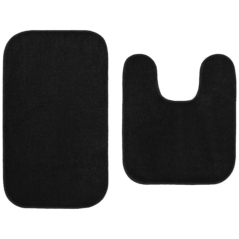 NEW 2PC SOLID COLOR BATHROOM BATH MAT CONTOUR RUG SET MUITIPURPOSE #26 gallery