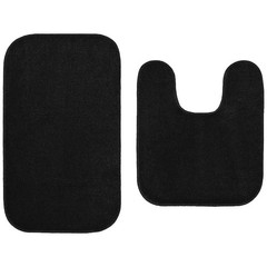 NEW 2PC SOLID COLOR BATHROOM BATH MAT CONTOUR RUG SET MUITIPURPOSE #26