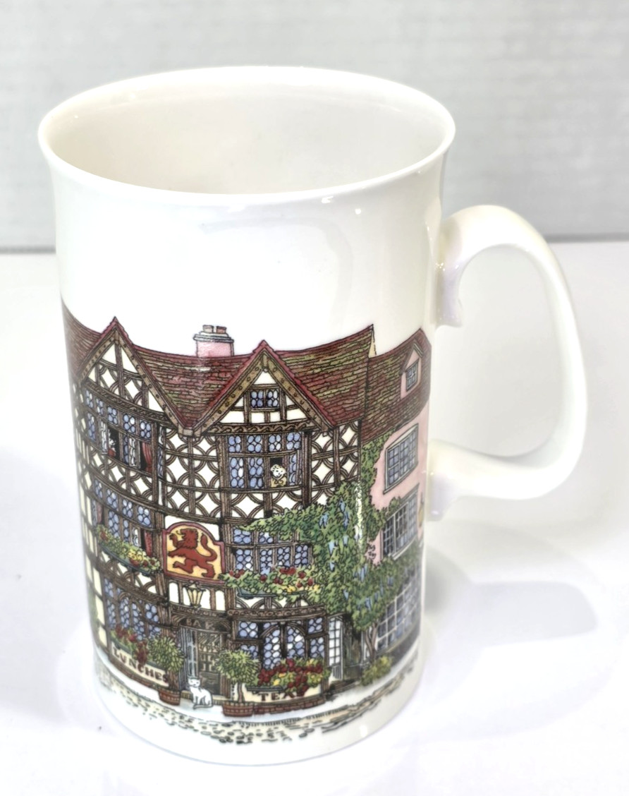 Dunoon Village Inns Tea Coffee Cup Fine Bone China Sue Scullard ENGLAND 12 oz gallery
