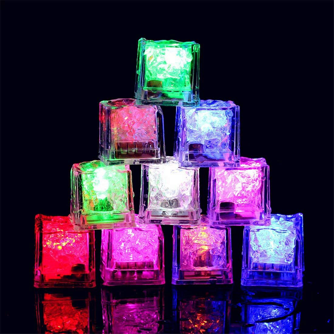 12 LED Light Up Ice Cube Glow with ON/OFF switch for birthday ,wedding.. 1 dozen gallery