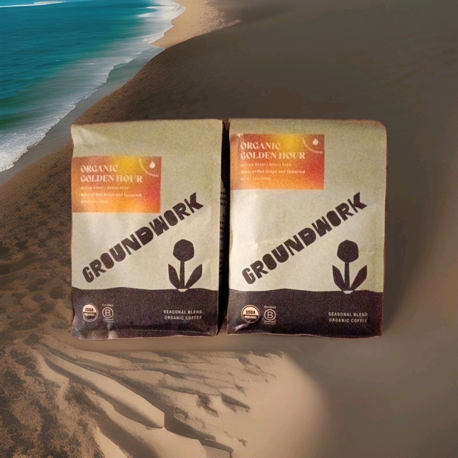 Groundwork Coffee, Organic Golden Hour, Light Roast, Whole Bean, 12 oz (2 Pack) gallery