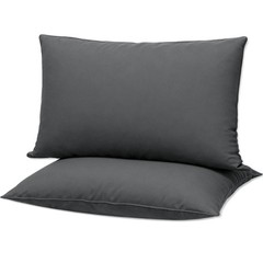 Flat Ultra Thin Bed Pillows Standard/Queen Size Pillow Set of 2 Extra Soft Do
