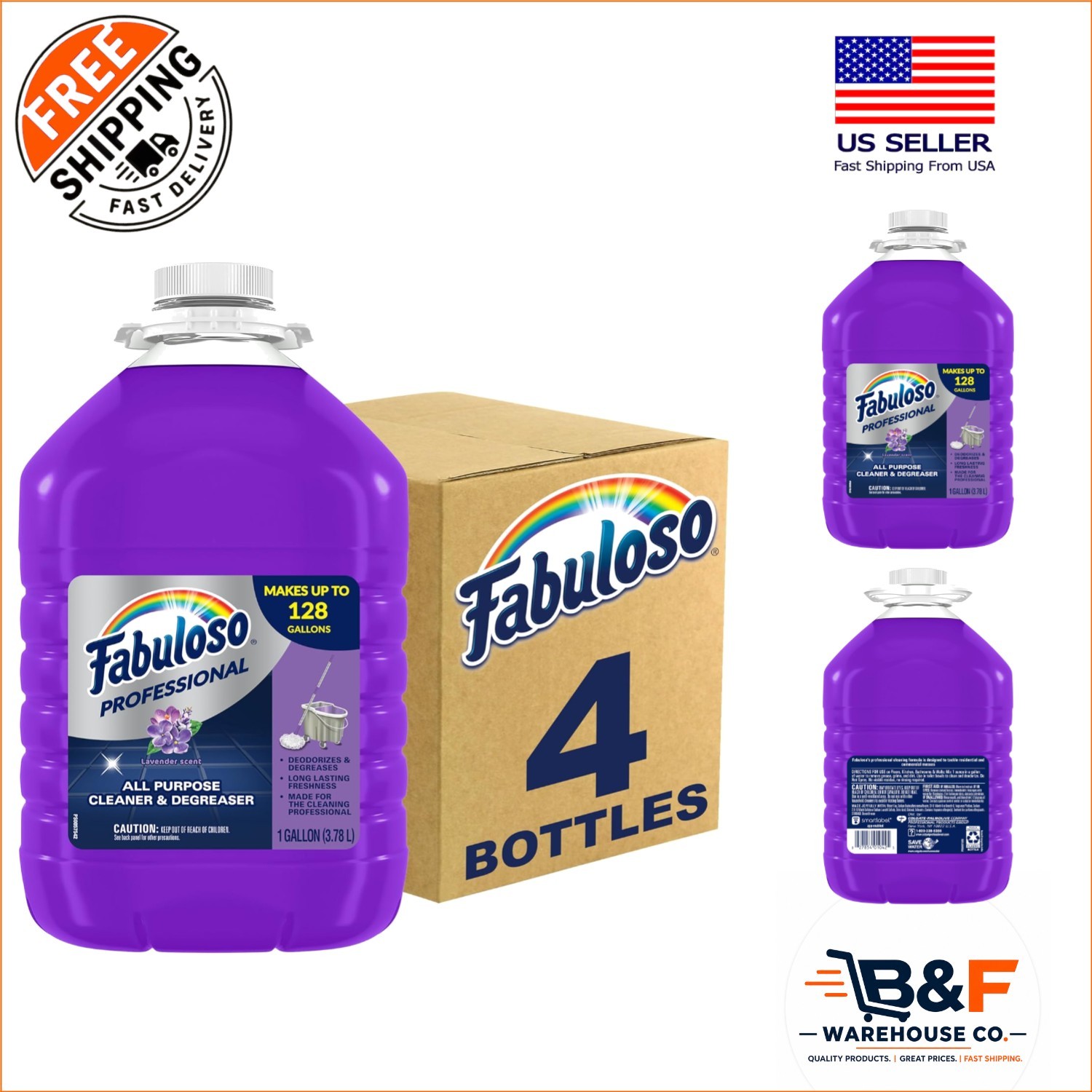 Lavender Scented Professional Cleaner - 128 Gallons Ready to Use, 4 Bottles gallery