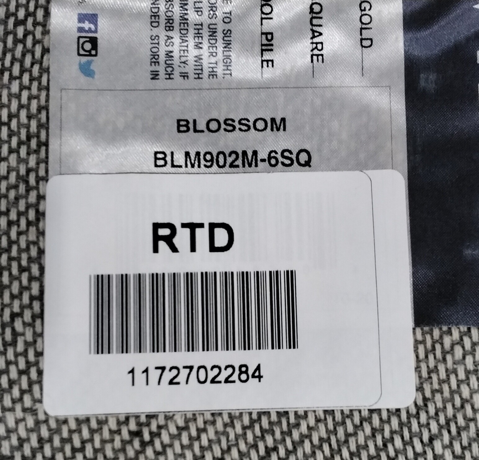 BLUE / GOLD 6' X 6' Square Damaged Rug, Reduced Price 1172702284 BLM902M-6SQ gallery