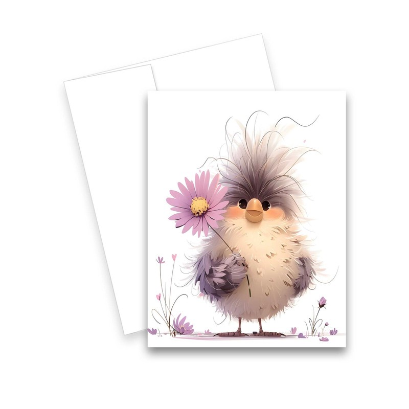 12 All Occasion Note Card Assortment Blank with Envelopes - Cute Bird ( 2 of ea gallery