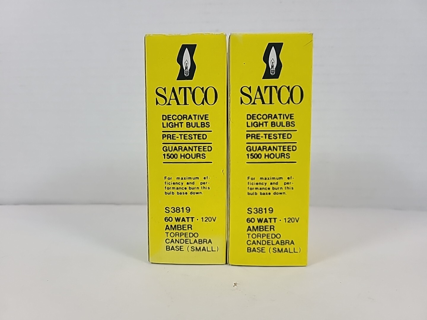 2-pack Satco Decorative Light Bulbs S3819 Amber 60 Watts Torpedo Small Base gallery