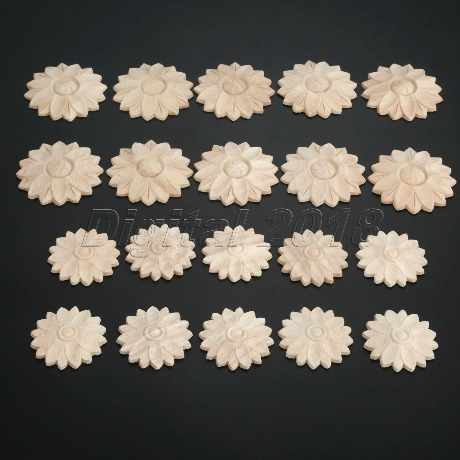 Unpainted Wood Carved Decal Corner Onlay Applique Furniture Craft Figurine Decor gallery
