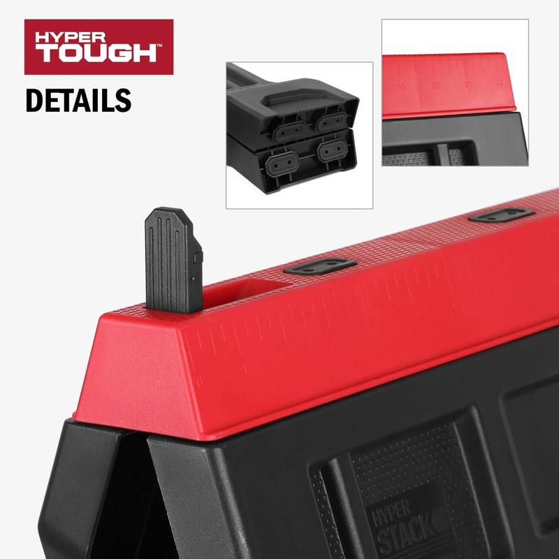 Hyper Tough Hyper Stack 350 lb Capacity Foldable Polypropylene Sawhorse, 31" gallery