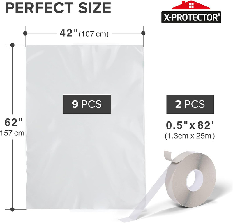Window Insulation for Winter - 9 Pack 42In X 62In - Clear Window Insulation Kit gallery
