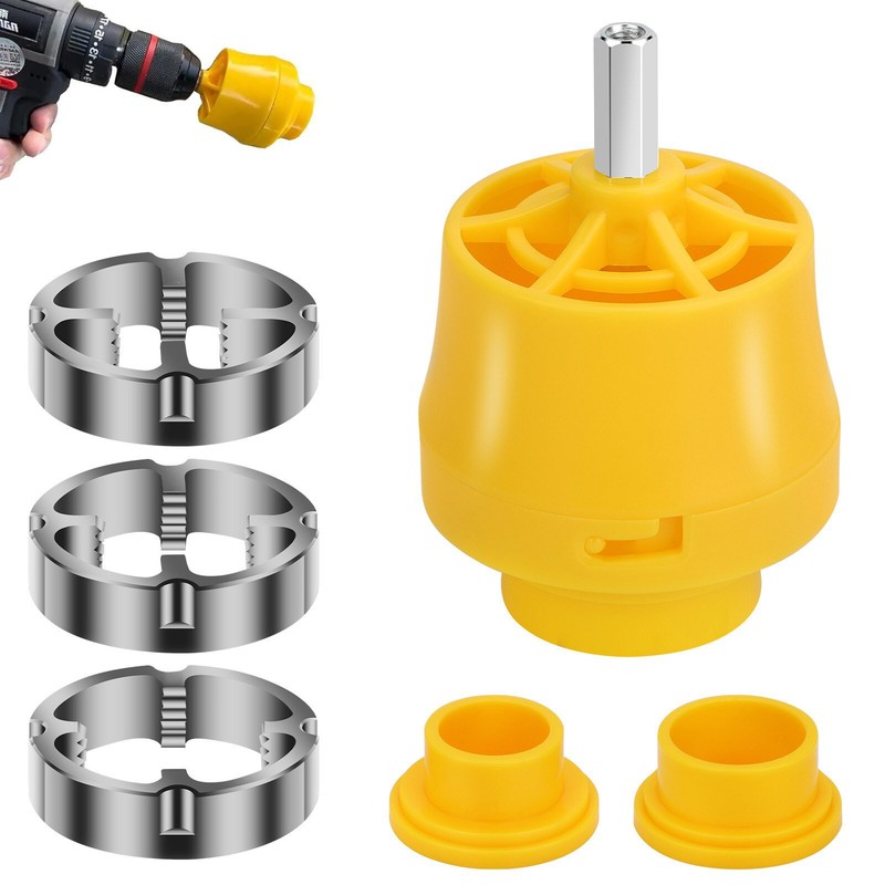 High Quality PVC Thread Maker Tool Pipe Threader with 3 Dies for Electric Drill gallery