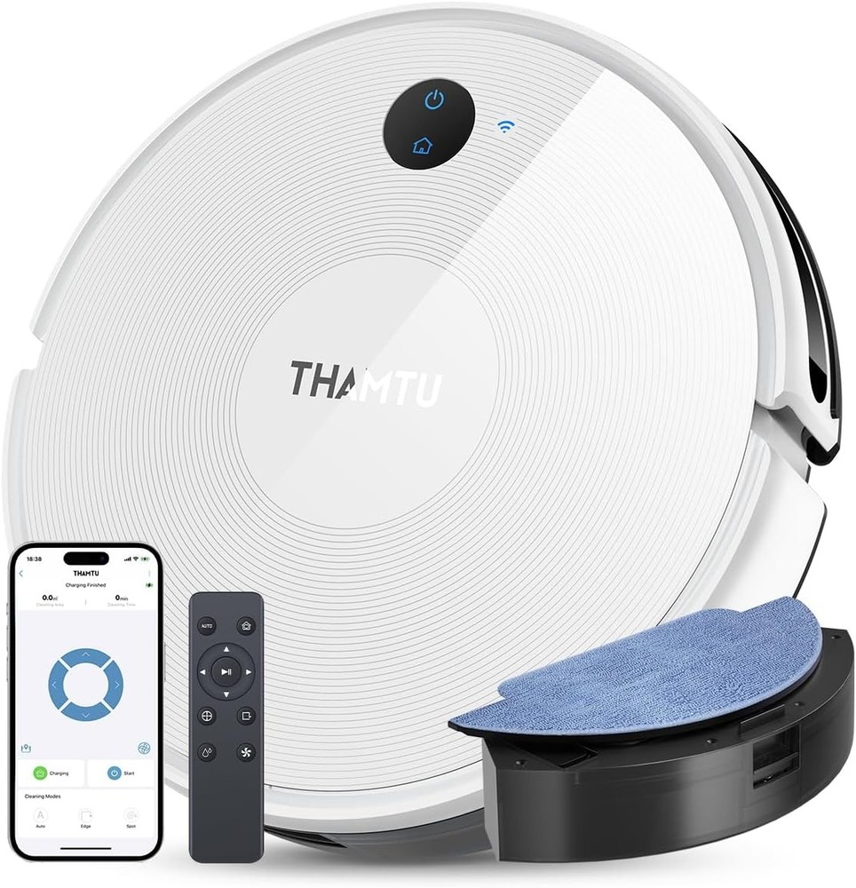 Thamtu Robot Vacuum Cleaner and Mop Combo Smart Navigation Strong Suction