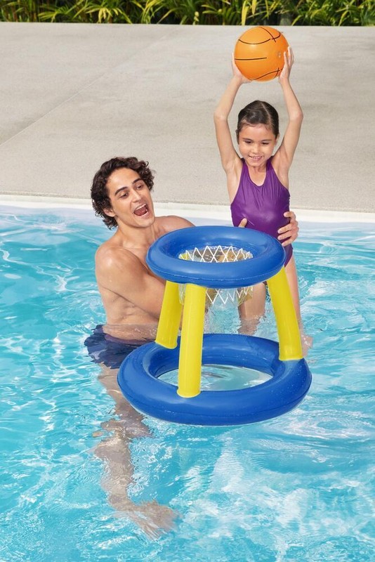 H2OGO! Pool Play Game Center Inflatable Water Floating Basketball Ring Toss Set gallery