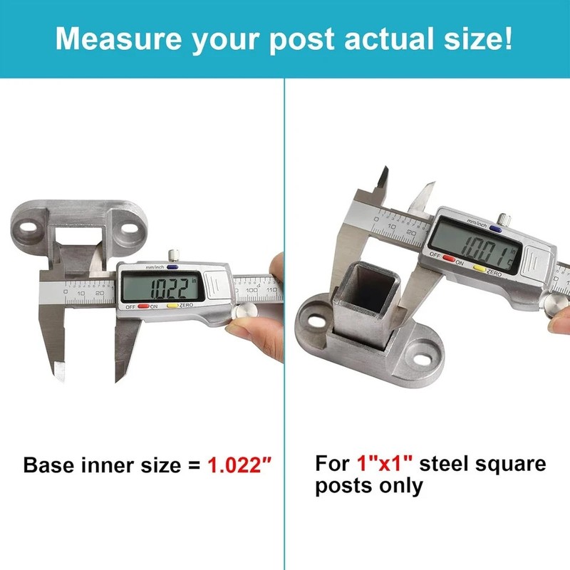 20 Pack Square Post Flange Base Fits 1" X 1" Sqaure Tube, Aluminum Wall Mount Ra gallery