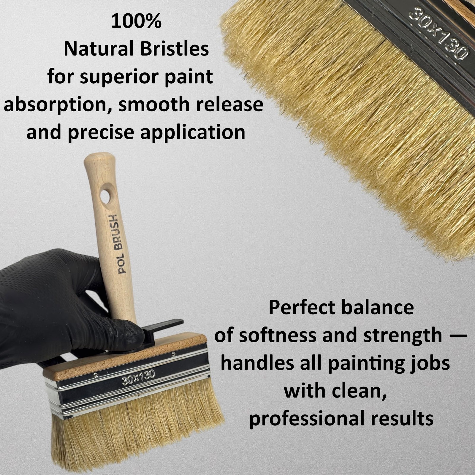 5 Inch Stain Deck Wide & Thick Paint Brush - High 1pk 5", Natural gallery