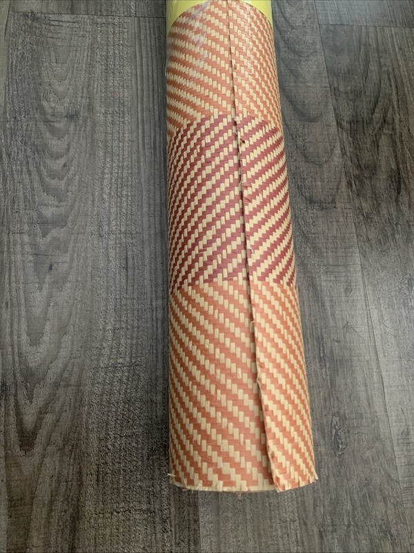 Schumacher Double Roll Herringbone Grasscloth Wallpaper 36 inch x 8 yards Red gallery