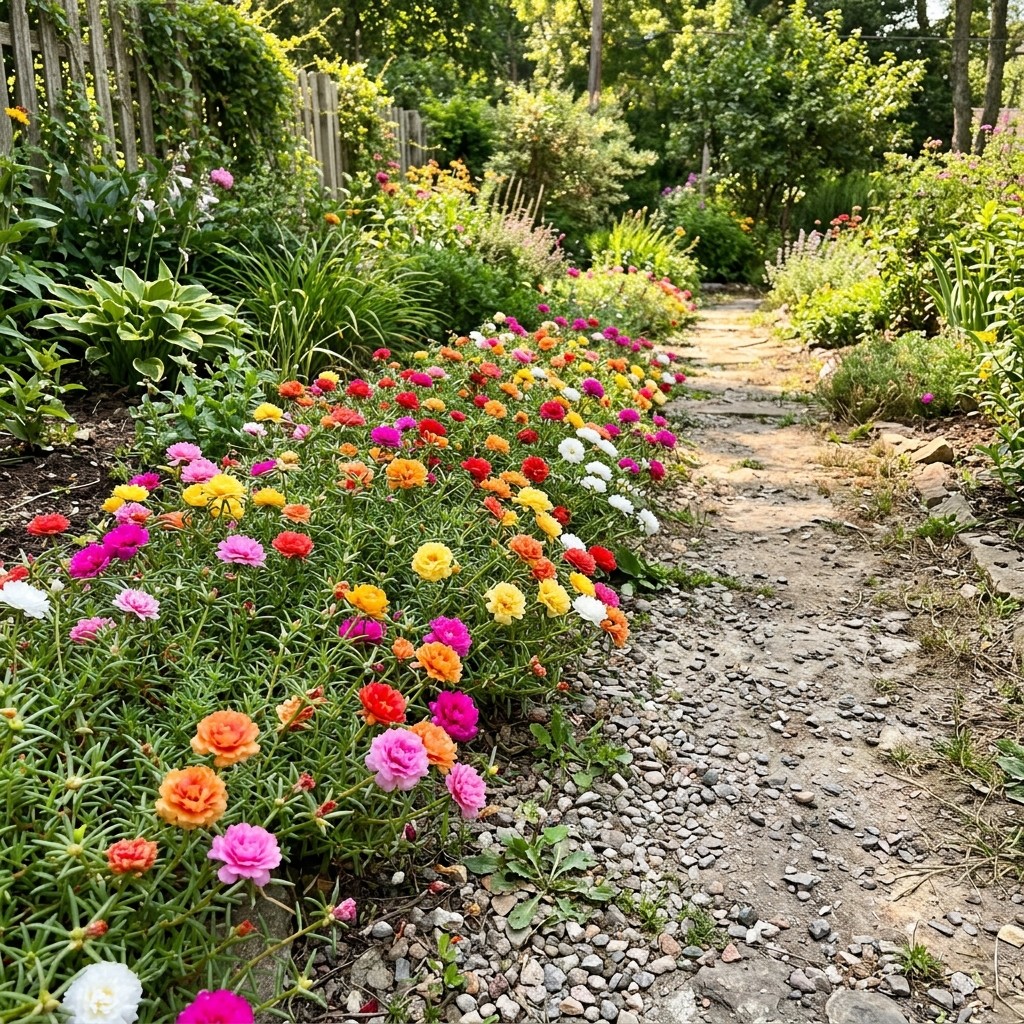 500 Mixed Double Portulaca Seeds - Moss Rose Trailing Ground Cover for Drought gallery