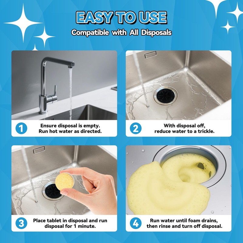 Garbage Disposal Cleaner Deodorizer 24 Pack Dishwasher cleaning supplies Wash... gallery