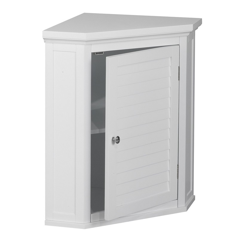 Teamson Home Glancy Removable Corner Wall Cabinet with Adjustable Shelf, White gallery