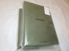 2 Calvin Klein Studio Echo Geometric Quilted Euro Sham Olive