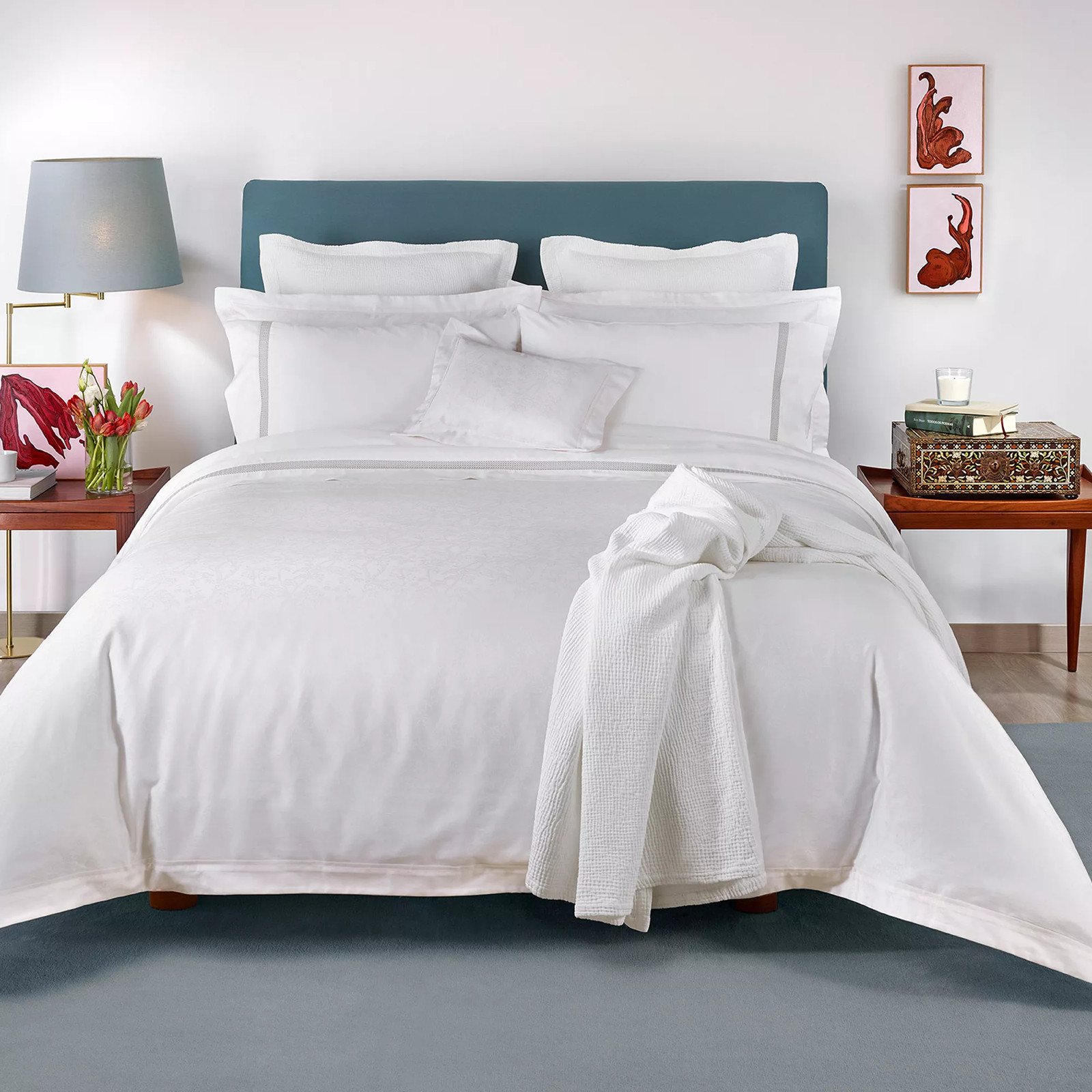 Amalia Home Collection Dinamene King Duvet Cover -White - retail $510 gallery