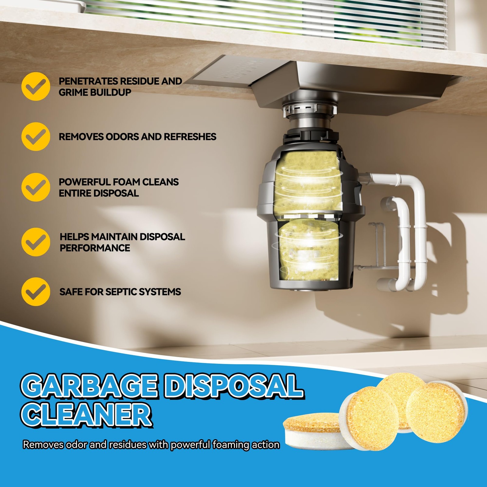 Garbage Disposal Cleaner Deodorizer 24 Pack Dishwasher cleaning supplies Wash... gallery