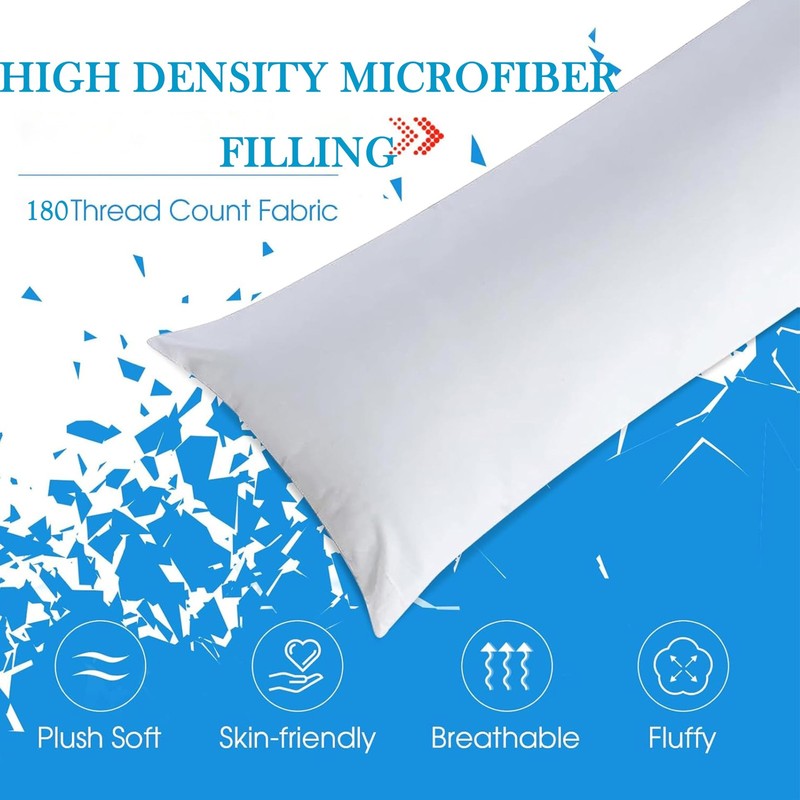 Memory Foam Body Pillow Insert, Soft Large Full-Length Bed Pillow for Adults gallery