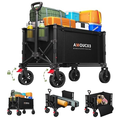 Wagons Carts Foldable, Collapsible Wagon Cart with 220 lbs Max Load and gallery