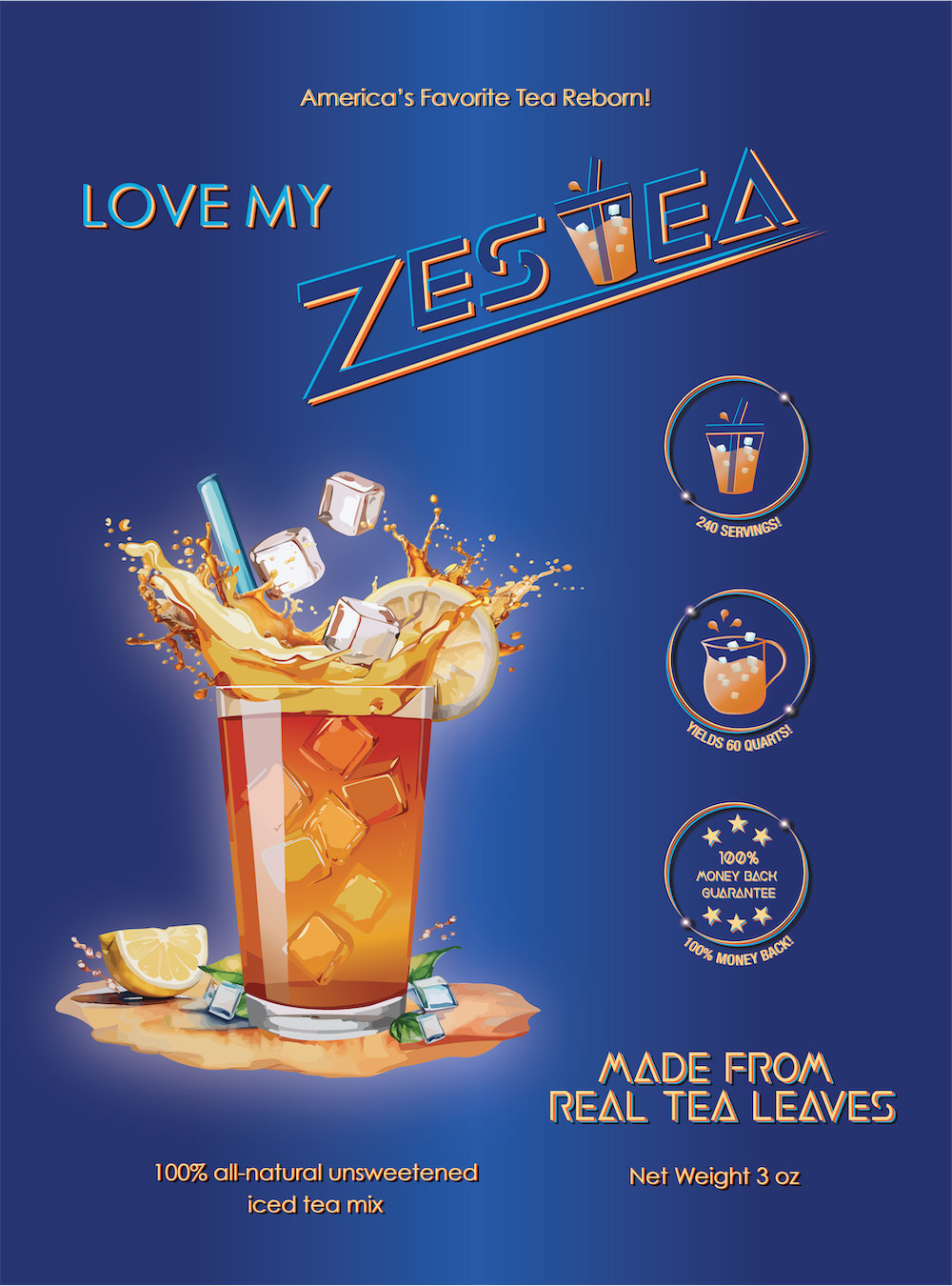 Zestea™ Unsweetened Instant Iced Tea Mix - (12) 3oz Bags gallery