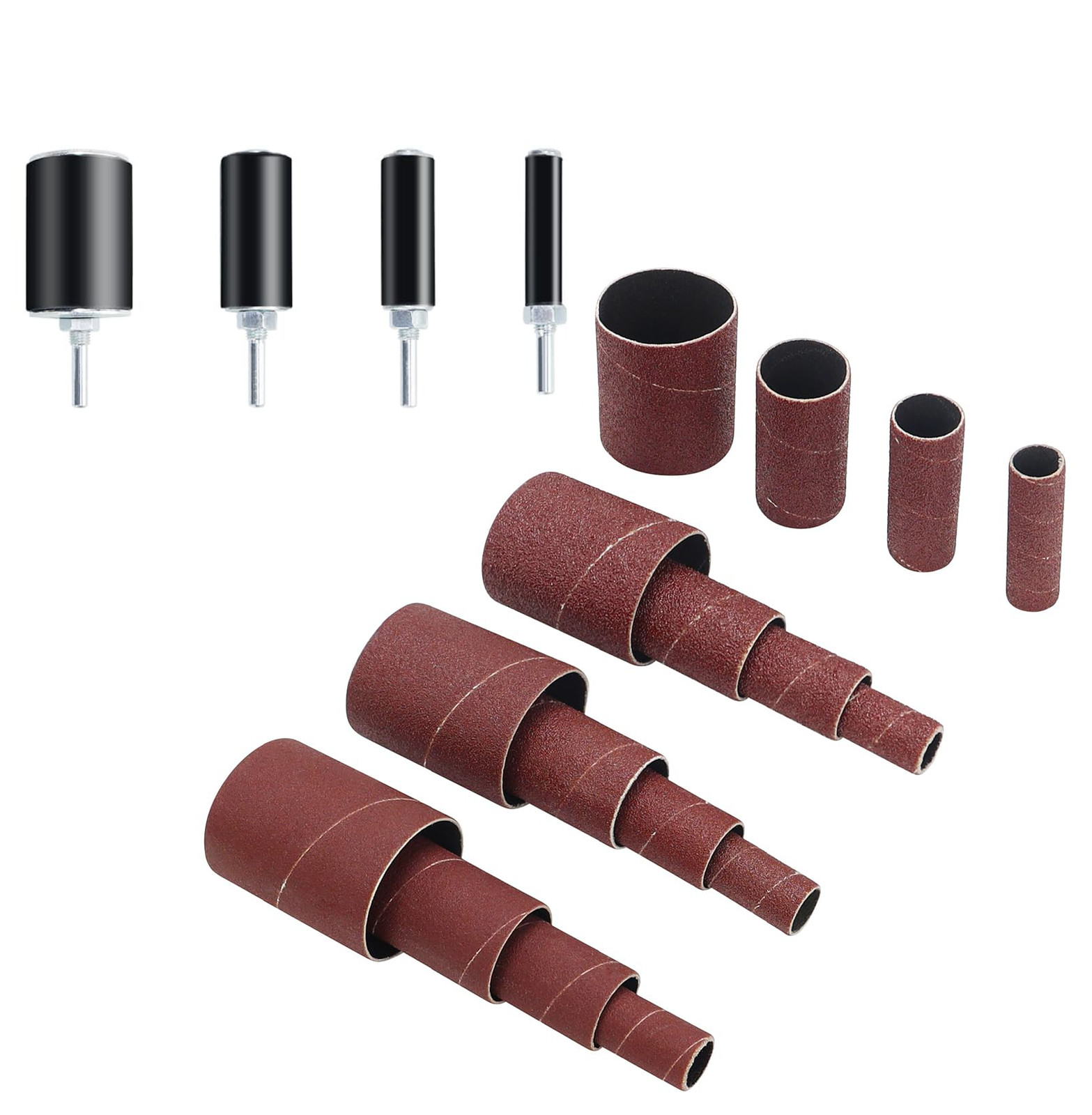 16-Pack Sanding Drums & Spindle Sanding Sleeves - 60 80 120 Grit - 2-Inch Length gallery